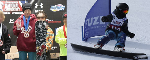 Ed Shred on the national snowboard championship podium