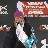 Katie Wilson on the national snowboard championship podium